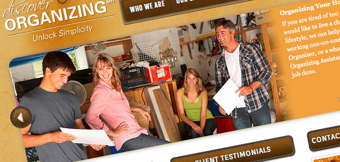 Discover Organizing Website Design