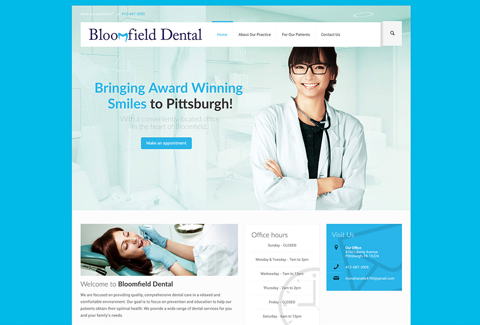 Bloomfield Dental website design